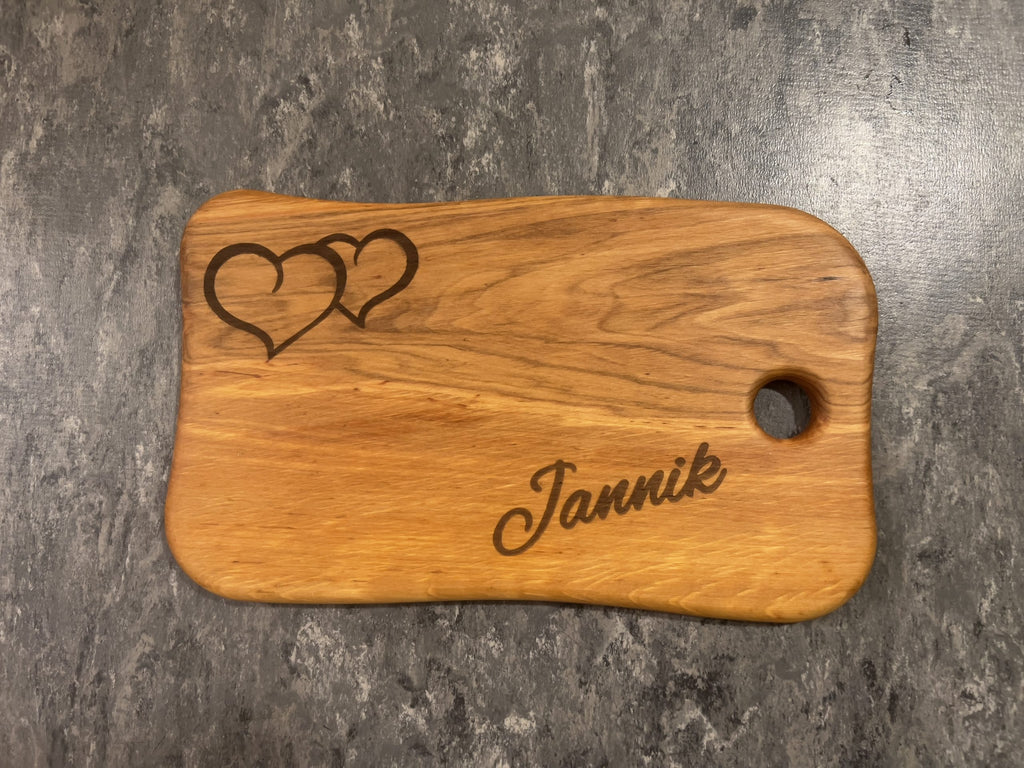 Vesperbrett Holzfäller mit Gravur