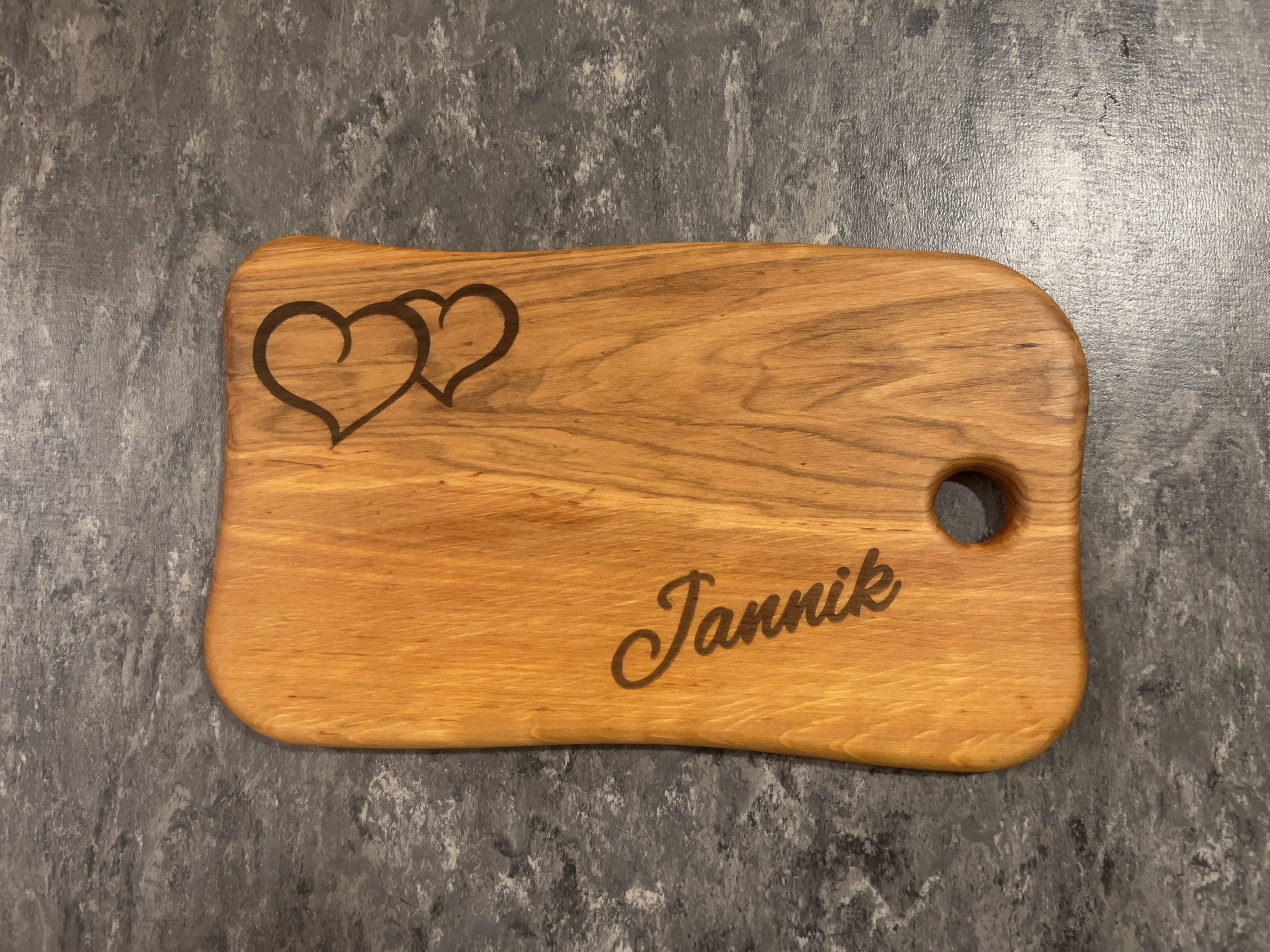 Vesperbrett Holzfäller mit Gravur