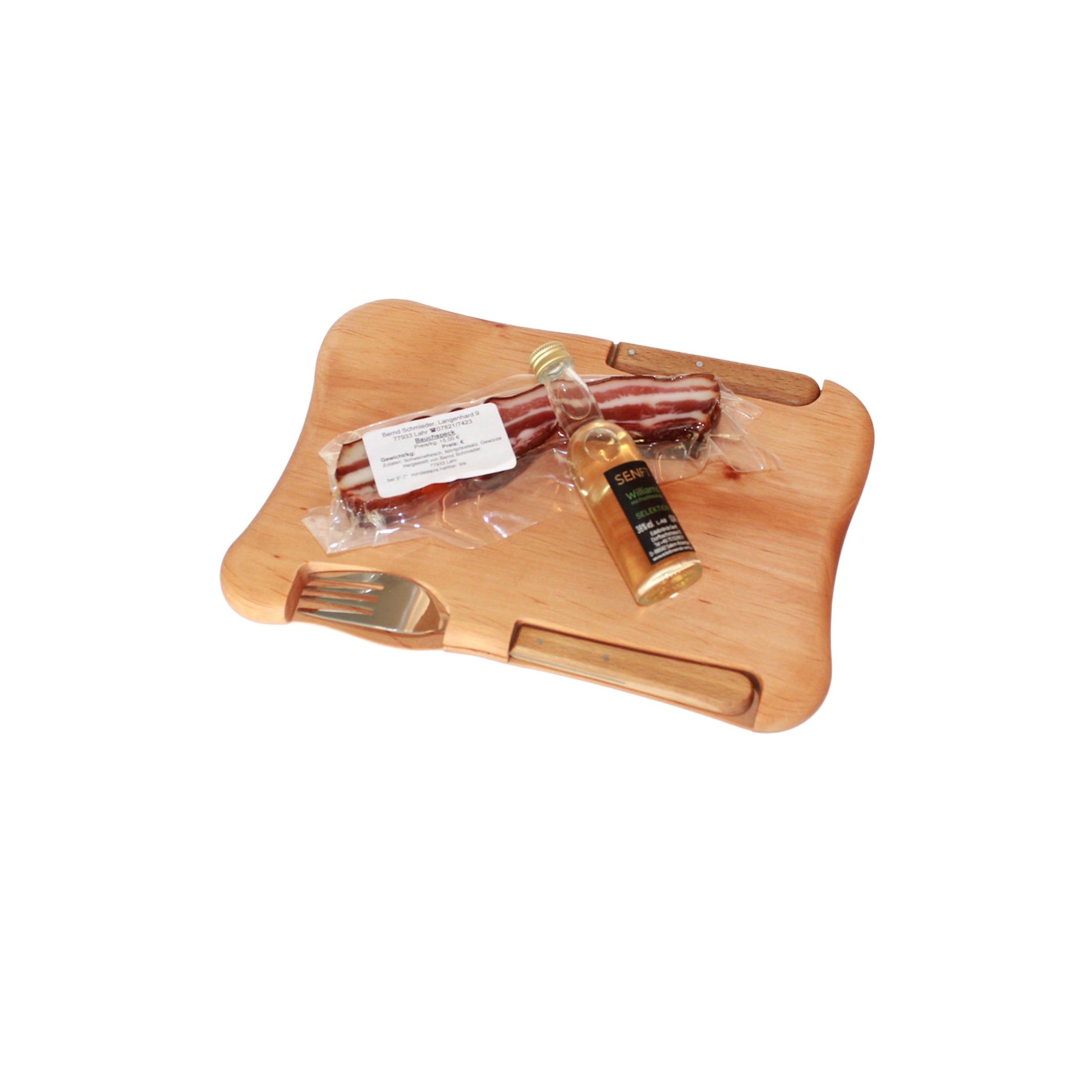 Vesperbrett mit Messer & Gabel „Outdoor“ Geschenk-Paket