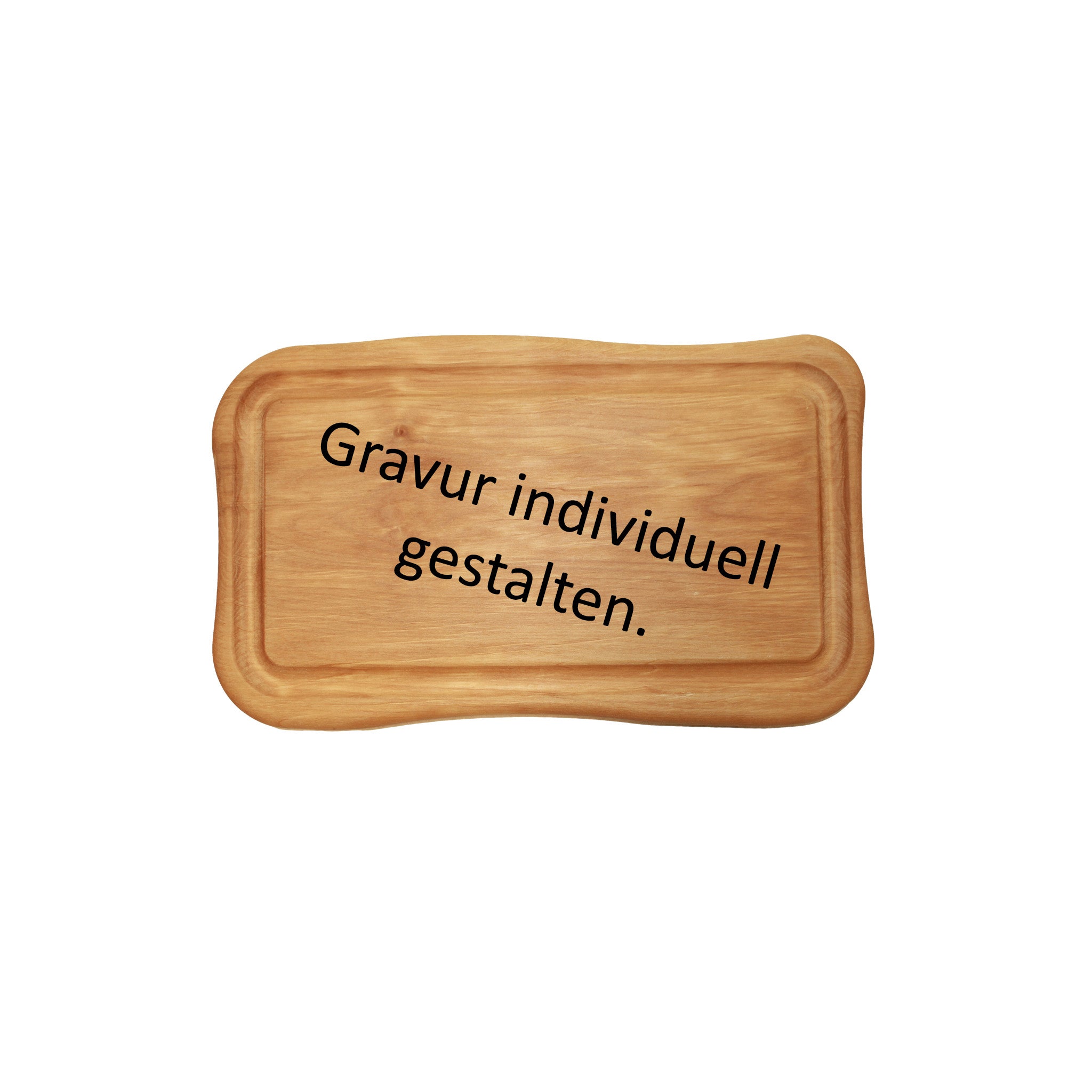Schneidebrett klein mit Saftrille und Gravur