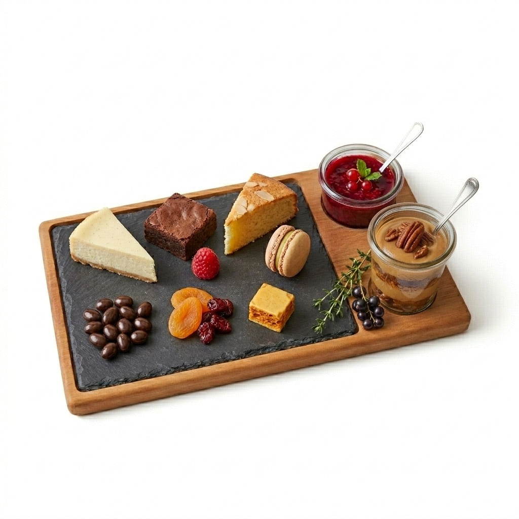 Servierbrett mit Schiefer & Zwei Weckgläser