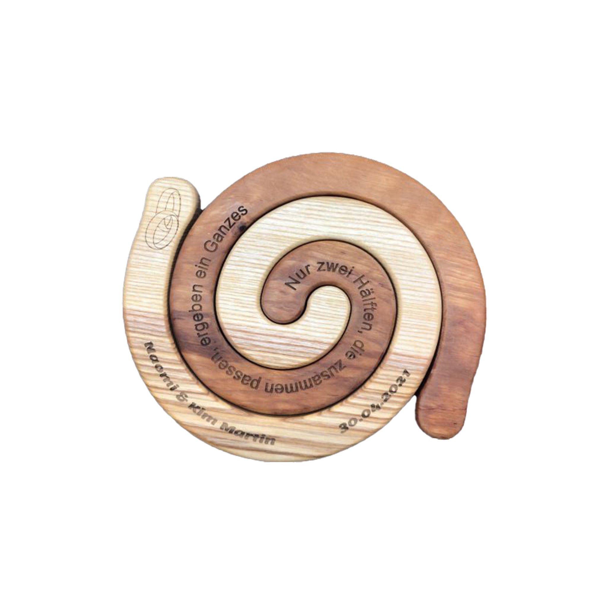 Topfuntersetzer mit Gravur Hochzeitsspruch