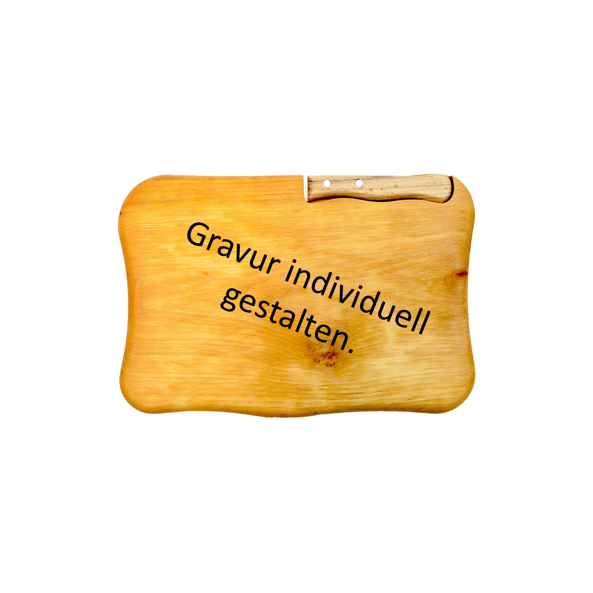 Vesperbrett mit Messer "SEB" und Gravur