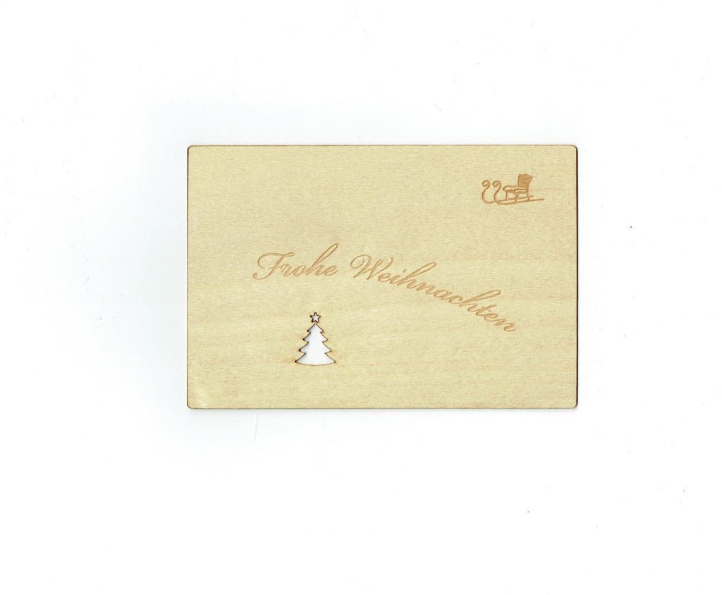 Verschenke doch einfach eine Holz-Weihnachtskarte