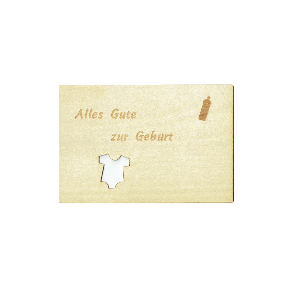 Holzkarte zur Geburt