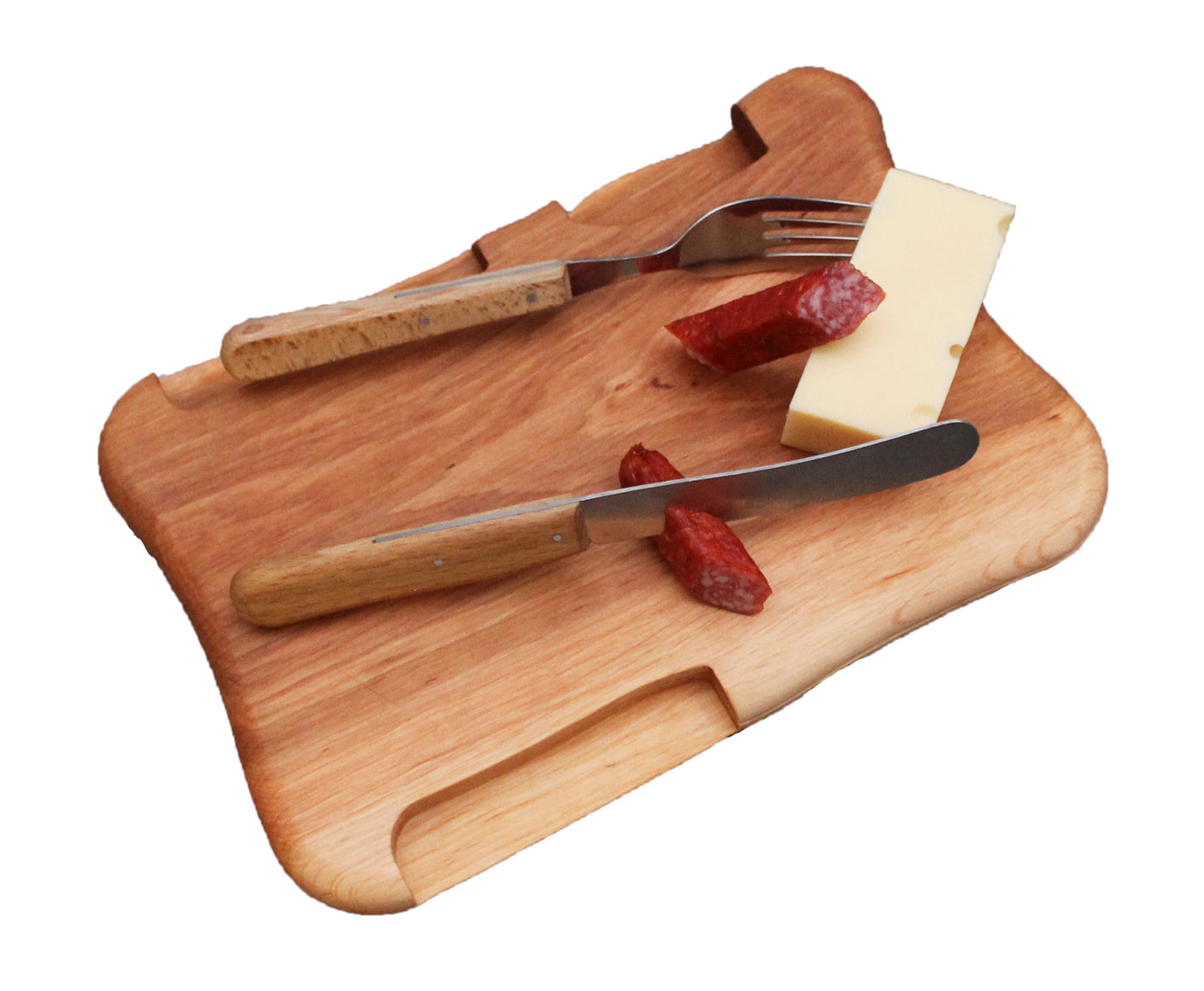 Vesperbrett mit Messer & Gabel „Outdoor“ Geschenk-Paket